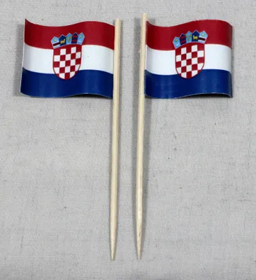 Produktbild von Party-Picker Flagge Kroatien Papierfähnchen in Spitzenqualität 25 Stück Beutel