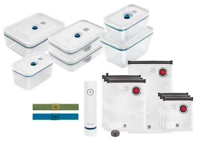 Produktbild von ZWILLING 36815-016-0, Blau, Weiß, Vakuum-Dichtung, Tasten, 1100 ml, Kunststoff, 2 Stück(e)