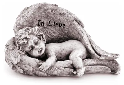 Produktbild von Trauerengel im Flügel In Liebe grau ca. 9 x 6 cm - Grabengel