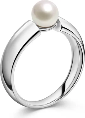 Produktbild von MATERIA Damen Ring Solitär 925 Silber mit Perle weiß rhodiniert inklusive Ringbox SR-98