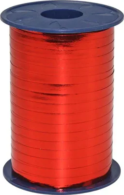 Produktbild von Geschenkband Polyband 5mm/250m Metallic Rot