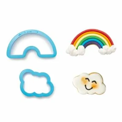 Produktbild von Regenbogen- und Wolken-Ausstechformen-Set aus Kunststoff, 2-teilig
