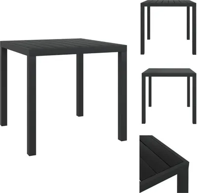Produktbild von vidaXL Garten-Esstisch WPC Aluminium 80 x 80 x 74 cm Schwarz -  Gartentische