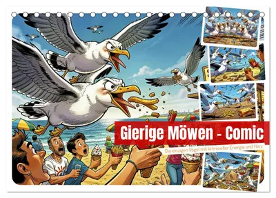 Produktbild von Gierige Möwen - Comic (Tischkalender 2027 DIN A5 quer), CALVENDO Monatskalender