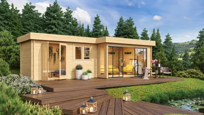 Produktbild von Fjordholz Gartenhaus Alu Concept 44 K