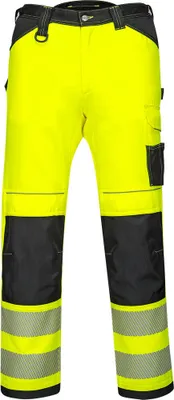 Produktbild von Portwest PW340 PW3 Warnschutz-Arbeitshose Yellow/Black Short Gr. 36
