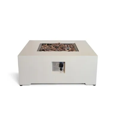 Produktbild von Happy Cocooning Estate Square 88 Gaskamin - Feuertisch - Oyster Beige - 88x88x36 cm