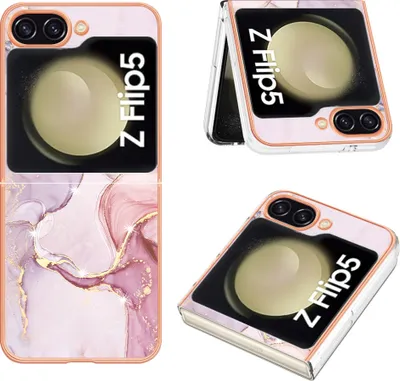 Image de Etui pour Samsung Galaxy Z Flip 5 5G, étui antichoc en TPU souple Rose gold