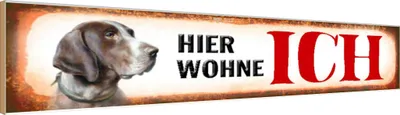 Produktbild von vianmo Holzschild 10x46 cm Jagdhund Hund hier wohne Tier Haustier