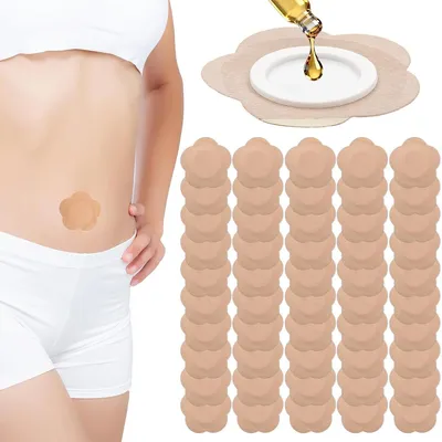 Produktbild von Rizinusöl Wickel 50 Stück, selbstklebende Bauchnabelpads 7×7 cm, für Rizinusöl, Baumwolle, saugstark, auslaufsicher, Einweg