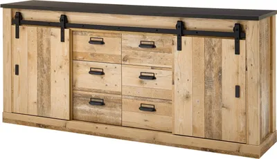 Produktbild von Sideboard Sherwood 55 Old Style hell anthrazit mit soft-close 201 cm