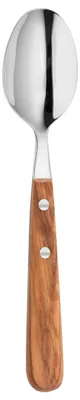 Suppenlöffel 20 cm, Olivenholz & Edelstahl, Esslöffel mit Holzgriff