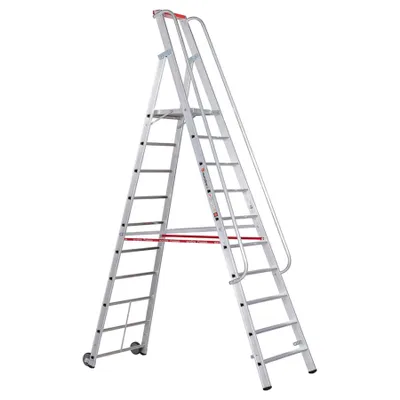 Produktbild von Euroline Premium 32677 Stufenstehleiter mit großer Standplattform 10 Stufen