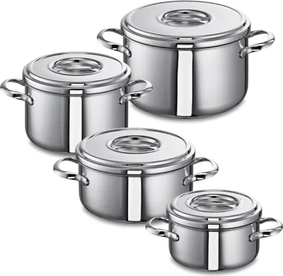 Produktbild von Schulte-Ufer Multi-Topfset Romana i, 4-tlg., Kochtopf, Bratentopf, Töpfe, Edelstahl, Set 472