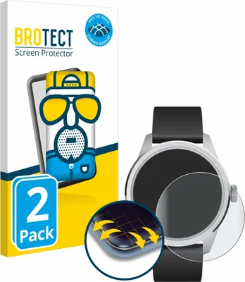 Produktbild von 2x BROTECT Fullscreen Schutzfolie für Withings ScanWatch 2 (42 mm) Displayschutz Folie Fullcover Matt Entspiegelungsfolie