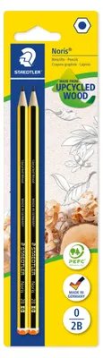 Obrázok produktu pre Staedtler Noris 120, 2B, Čierna, Žltá, Šesťhranný, PEFC, Blistr, 2 kusov