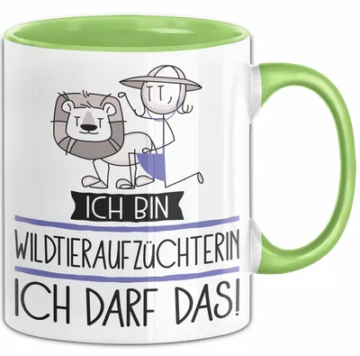 Produktbild von Geschenk für Wildtieraufzüchterin Tasse Lustige Geschenkidee Geburtstag Ich Bin Wildtieraufzüchterin Ich Darf Das (Grün)