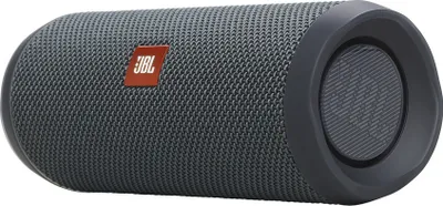 A gray JBL Flip Essential 2 speaker is shown against a white background.