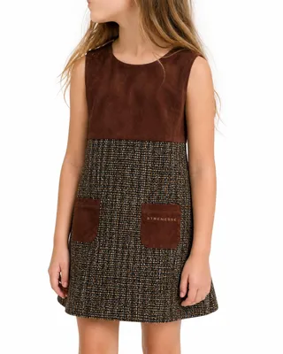Produktbild von 63108 STRENESSE Trägerkleid Mädchen Braun Gr. 128 – Klassisches Kleid für Herbst & Winter