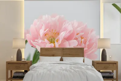 Produktbild von MuchoWow® Fototapete für Wohnzimmer oder Schlafzimmer Wandtapete Vinyl Motivtapete Blumenstrauß aus rosa Pfingstrosen - 350x350 cm - Schlafzimmertapete