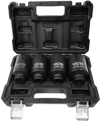 Obrázok produktu pre JCB | Nástrčné kľúče, 1/2", 4 ks, 12-uholník, 34-41 mm, sada nástrčiek, ochranné nástrčky, rázový kľúč, matice kolies, výmena kolies
