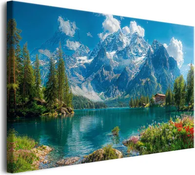 Obrázek produktu pro Plátno obraz nástěnná dekorace pro obývací pokoj krajina jezero 80x120cm