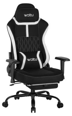 Produktbild von Gamingstuhl - Ergonomischer Bürostuhl - Verstellbare Armlehnen - Lendenkissen - Neigbare Rückenlehne - 360° drehbar - Belastbar bis 150 kg - Schwarz