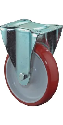 Image de BS Roulettes Roulette fixe A30 diamètre 80mm capacité de charge 125kg roue PUR plaque 104x80mm - L410.B31.080