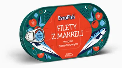 Obrázek produktu pro Filety z makreli Evrafish w sosie pomidorowym 170 g