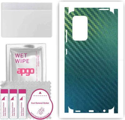 Produktbild von apgo Rückseite + Seiten Schutzfolie, Skin, kompatibel mit Samsung Galaxy A52s 5G, Hinten Displayschutzfolie aus Vinylfolie, kratzfest, einfache Montage - Kohlenstoff-Chamäleon CAKA1