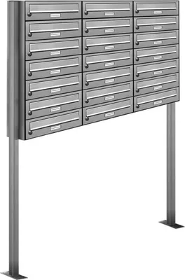 Produktbild von 21er V2A Edelstahl Standbriefkasten Anlage Freistehend