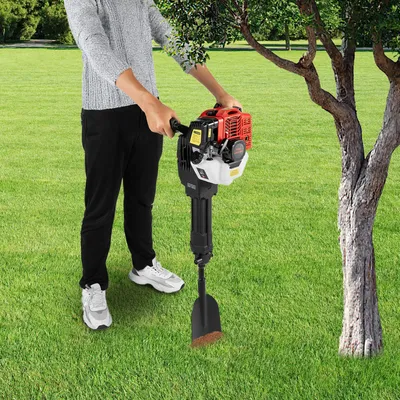 Imagen del producto de Excavadora para árboles a gasolina - 1900 W de potencia - Motor de 52 CC - Ideal para trasplantar árboles y cortar raíces