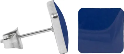 Produktbild von Chirurgenstahl Ohrstecker Emaille Quadrat Farbe - Blau Größe - 9 mm