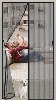 Obrázek produktu pro Automaticky se zavírající síťové dveře – 190 x 260 cm – černé