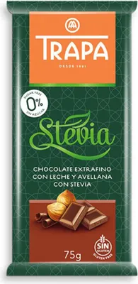 Produktbild von Milchschokolade mit Haselnüssen und Stevia, 75 g