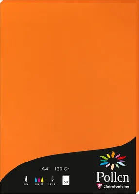 Produktbild von Clairefontaine Papier A4 Pollen 120g kapuzinerr 50Bl