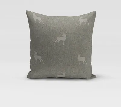 Produktbild von SCHÖNER LEBEN. Kissenhülle helle Hirsche beige braun türkis Größe 50x50cm (HxB) 50x50cm (HxB) Größe