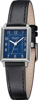Obrázek produktu pro Dámské kožené náramkové hodinky Regent quartz s černým koženým řemínkem D2URF1317