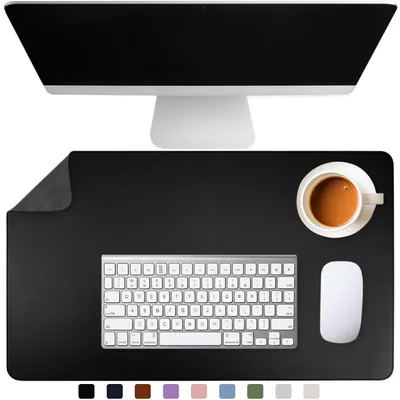 Immagine prodotto di Tappetino per scrivania, dimensioni 90 x 43 cm, nero, effetto pelle