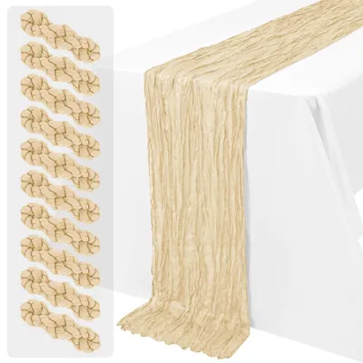 Produktbild von Set von 10 Dunkelgrünen Käsetuch Tischläufern 45 x 275 cm für Hochzeit und Festdekoration