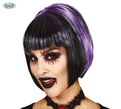Immagine prodotto di parrucca nera viola bob parrucca per le donne