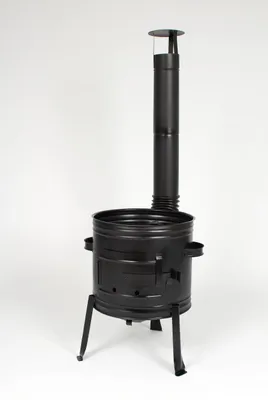 Produktbild von Lackierte Stahl Gulaschkanone schwarz 39 cm für 14 Liter Gulaschkessel Außenbereich
