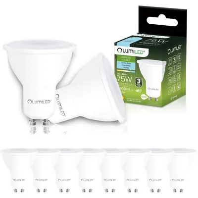 Produktbild von LUMILED 10er Set LED Lampe GU10 PAR16 8W ersetzt 75W 150lm 6500K Kaltweiß 120° 10er Pack