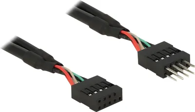 Zdjęcie produktu dla DeLOCK 0.25m 2xUSB2.0, 0,25 m, USB 2.0, Męska, Żeńska, Prosty, Prosty