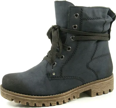 Produktbild von Rieker 78534-14 Schuhe Damen Stiefeletten Boots Warmfutter, Schuhgröße:36, Farbe:Blau