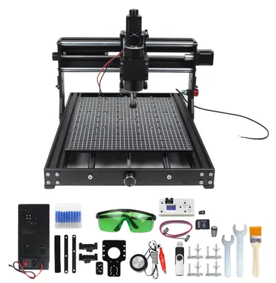 Obrázok produktu pre CNC gravírovací stroj, motor vretena 500 W, široká kompatibilita s materiálmi, s ručným ovládačom, s laserom 20 W, 220 V