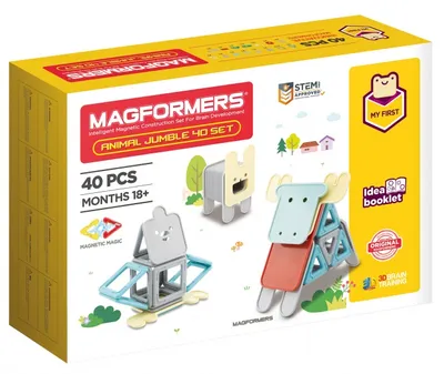 Produktbild von Magnetisches Bauspielzeug - Magformers Tiere, 40 Teile