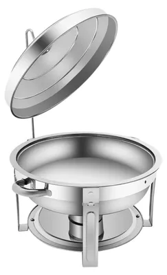 Produktbild von Buffetwärmer - Rundes Chafing Dish 7,5 L - 410 Edelstahl - Mit Deckel - Für Catering, Party und Hochzeit - Silber