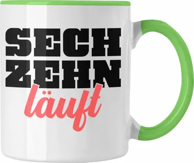 Produktbild von Trendation - 16. Geburtstag Tasse Geschenk Mädchen Jungen Geschenkidee Lustig Spruch 16 Geschenke Geschenkideen zum 16 Bday 16er Witz Sprüche (Grün)