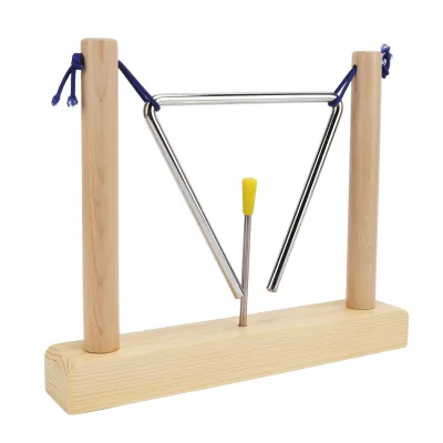 Zdjęcie produktu dla Ręczna perkusja trójkątna, dziecięcy instrument trójkątny, grający instrument trójkątny, trójkąt perkusyjny, trójkąt z uderzaczem, trójkąt muzyczny